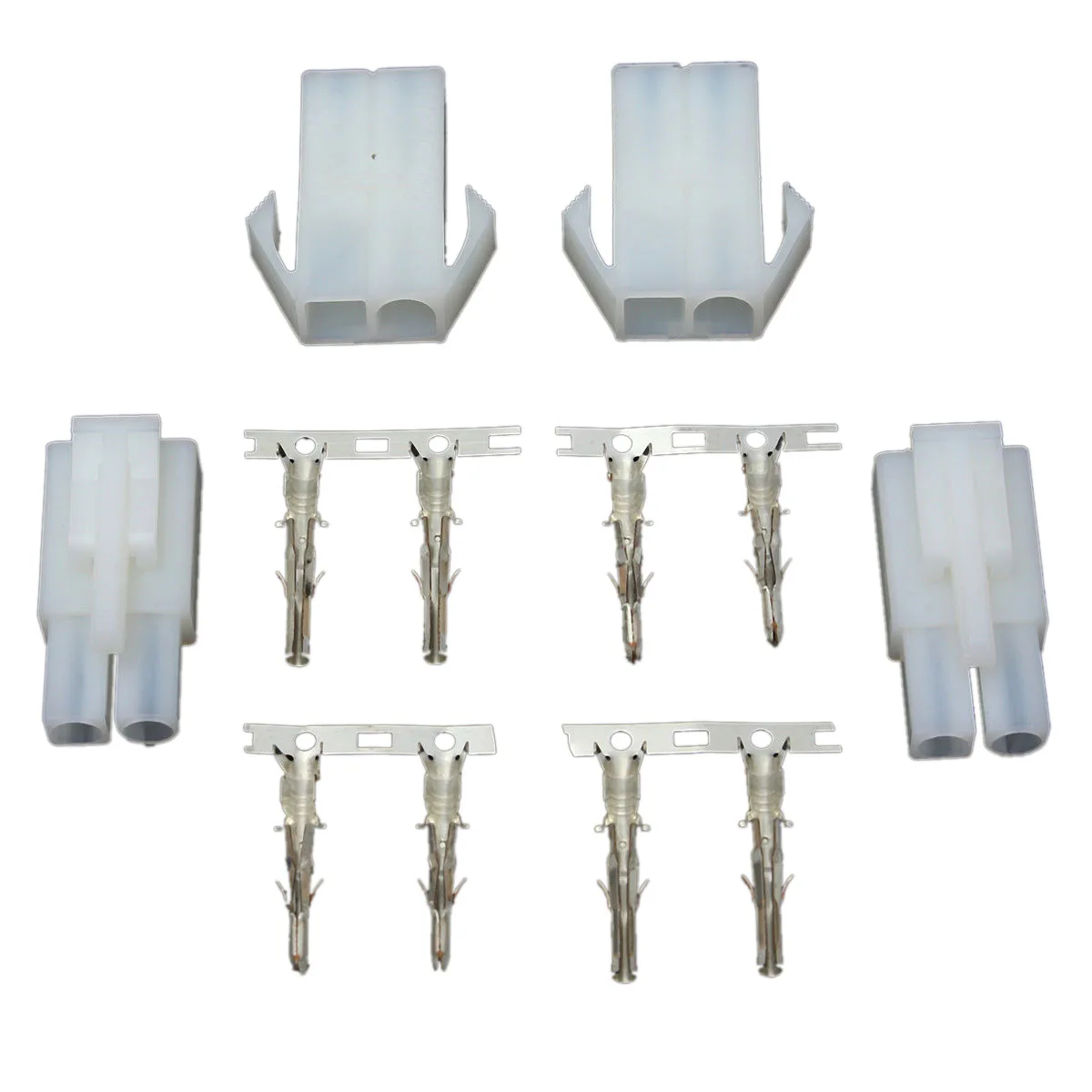 Connector Adapter Plug Socket 2 Male 2 Female Battery Charger Whitein