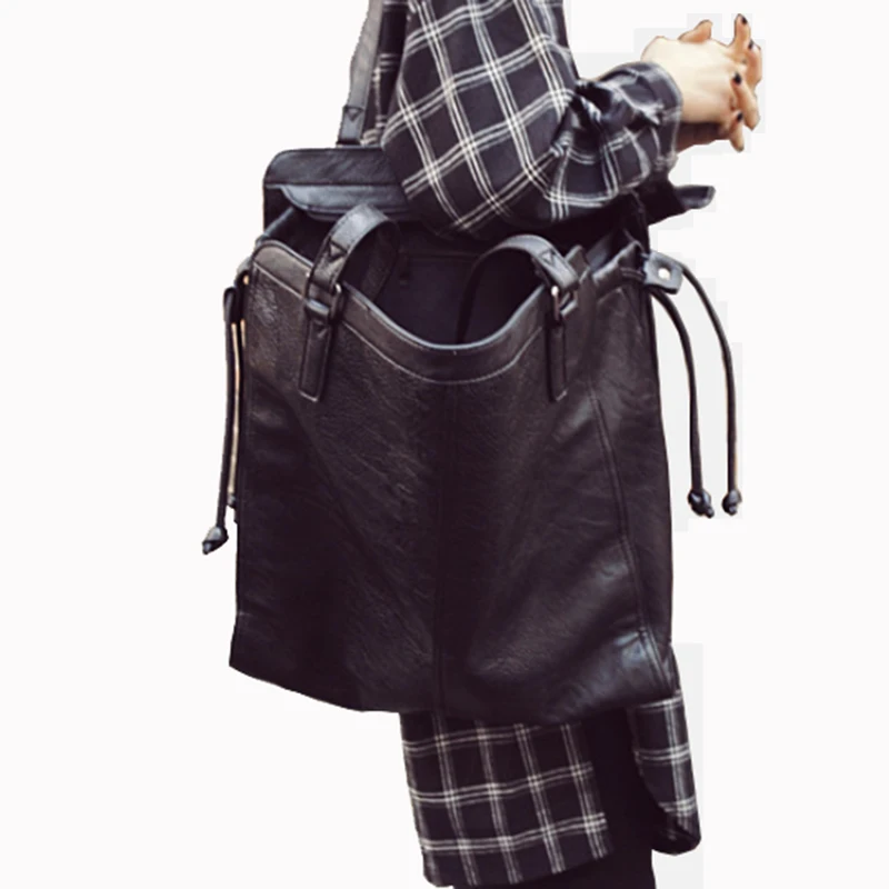

High Quality Women Tote Big Female Bag Casual Large Size Women Shopping Bag Black Simple Design Women Shoulder Bag 42cm
