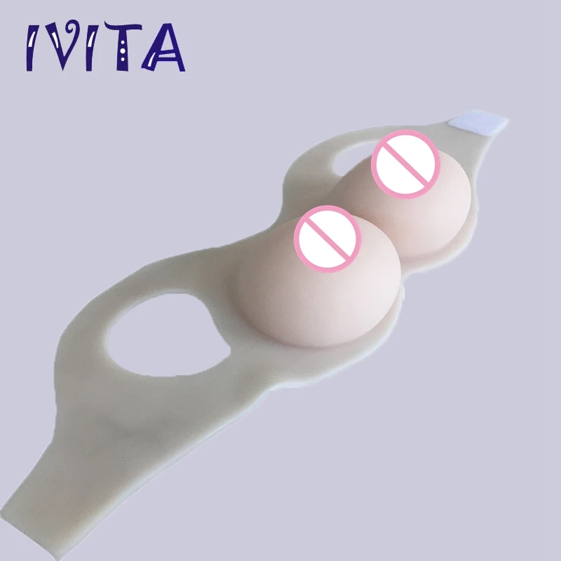 Поддельные силиконовые груди IVITA 1400g сексуальные для трансвеститов
