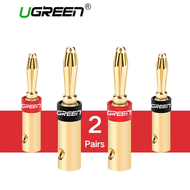 Best Price Ugreen 2 Pair/4 pcs Banana Plug Connector Corrosion-Resistant Banana Connector for Audio Video Amplifier Speaker Cable Jack Best Price Ugreen 2 Pair/4 pcs Banana Plug Connector Corrosion-Resistant Banana Connector for Audio Video Amplifier Speaker Cable Jack