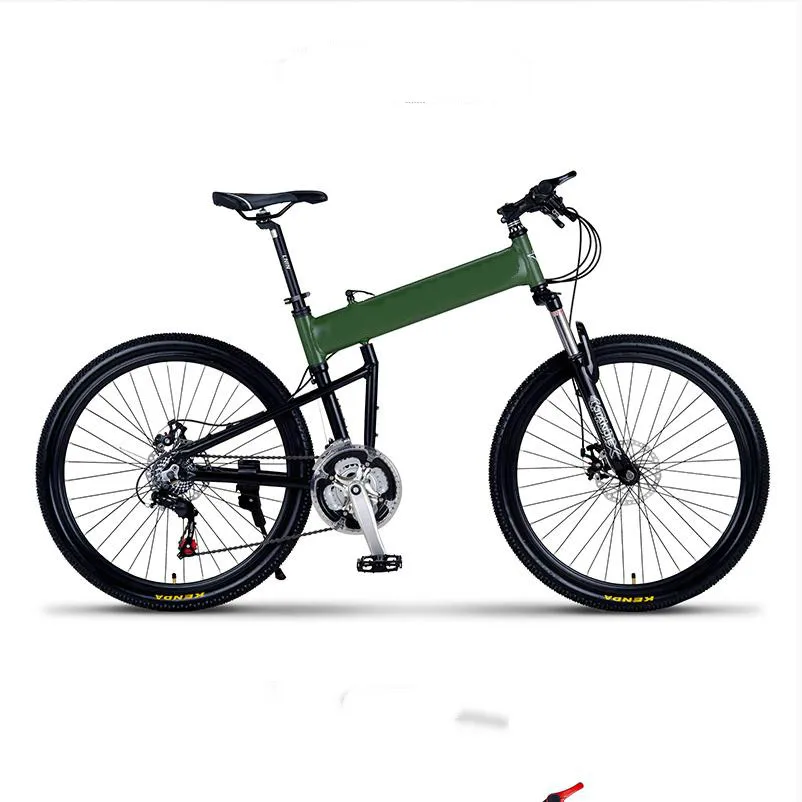 Flash Deal Kalosse Aluminum alloy bike folding frame , bicicleta mountain bike woman  26*2.125 Tires Hydraulic brakes  21/24/27/30speed 3
