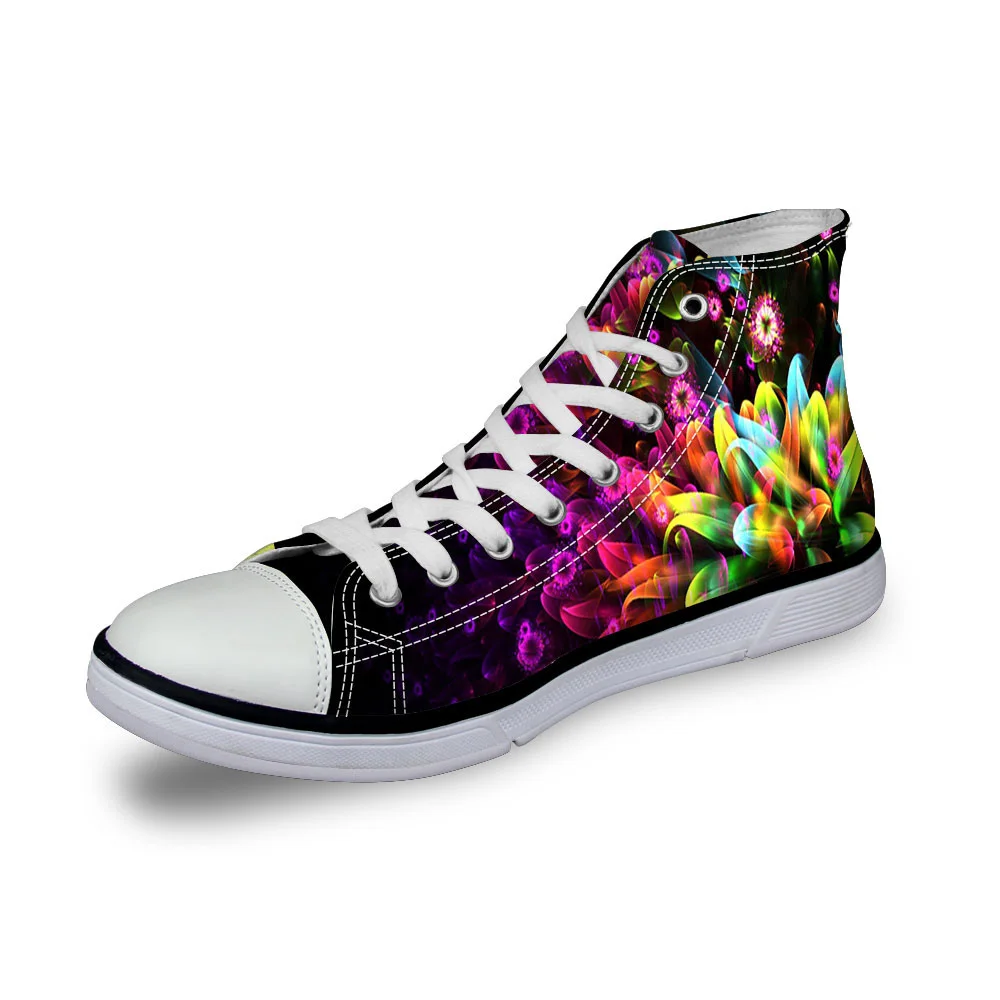 

Customized Women Canvas Shoes for 2019 Spring Autumn Female High Top 3D Mixed Color Printing Vulcanized Classic Casual Shoes