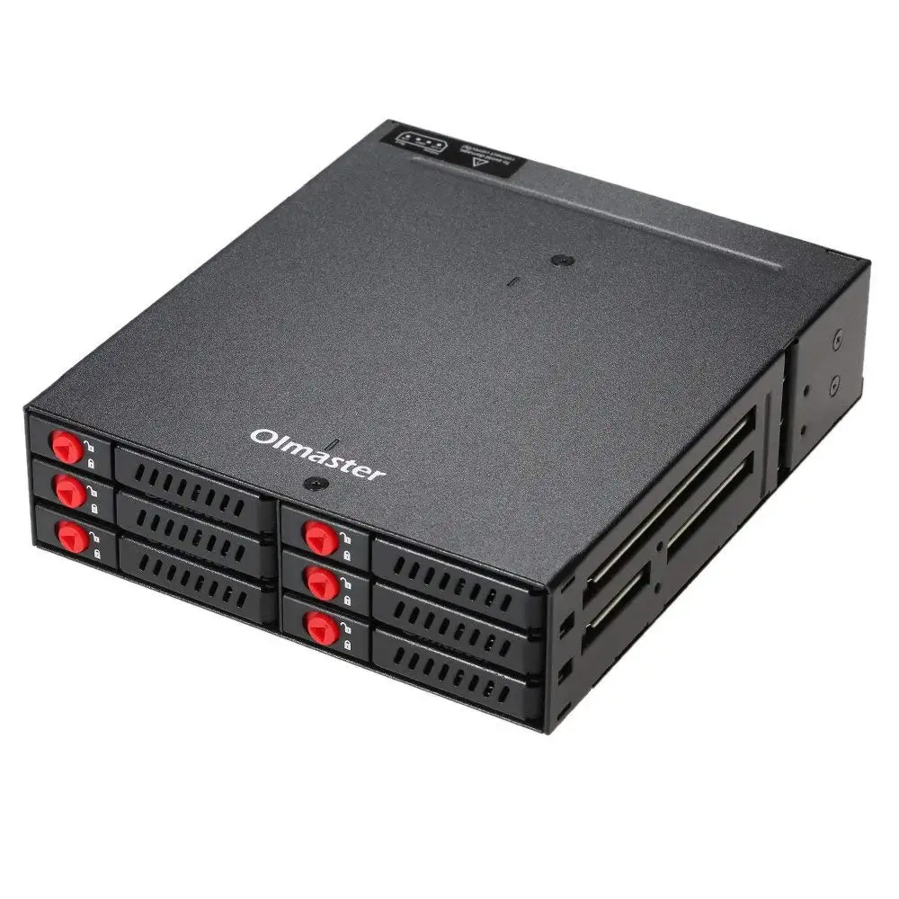 Дешево 6 Bay 2,5 дюймов SATA SSD HDD горячей замены мобильный стеллаж для выставки товаров Корпус жесткого диска стеллаж для хранения данных для 5,25 отсек дл...