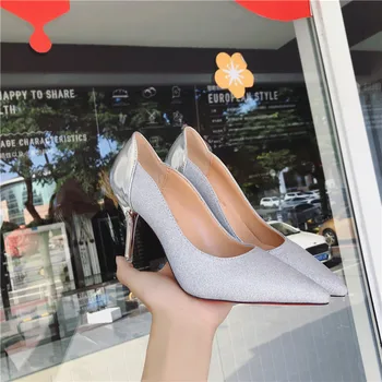 

Vogue Nice Sexy Women New Fashion High Heels Pumps Women Shoes Thin Heel Classic Pointed Toe Shallow Prom Wedding Shoes Woman