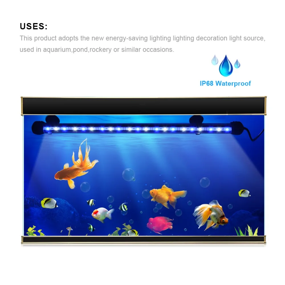ЕС Plug 19 см 29 39 49 RGB аквариумный свет Водонепроницаемый Аквариум Светодиодный