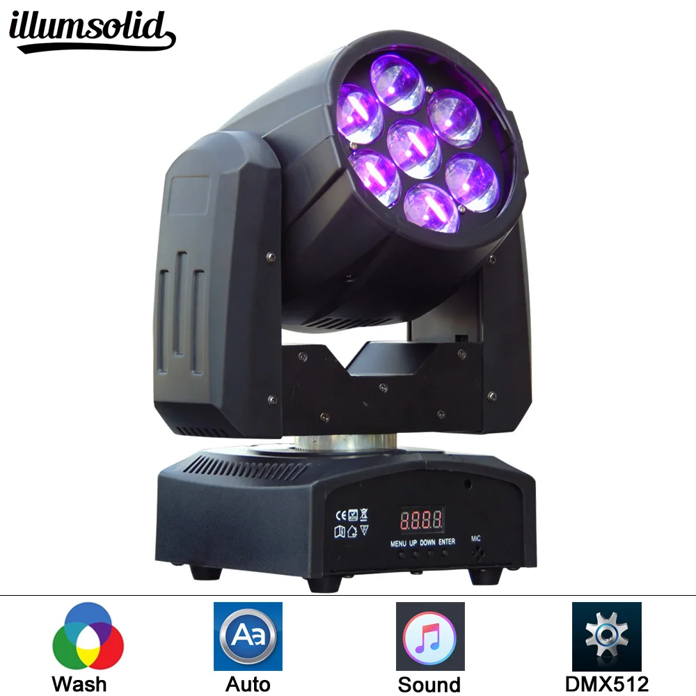 

7x12W RGBW LED Moving Head Beam Stage Light LED 14/16CH DMX512 Disco DJ Club Wedding Birthday Christmas Party