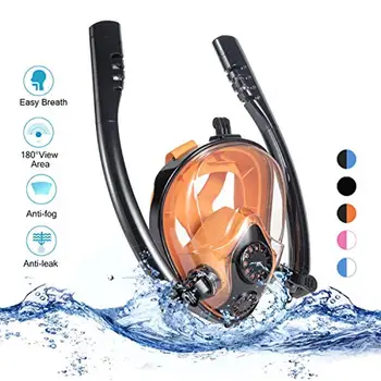 

Double breath tube swimming mask Full Face Snorkel Mask Anti-Fog Anti-Leak for GoPro mask Adults kids Diving Mask