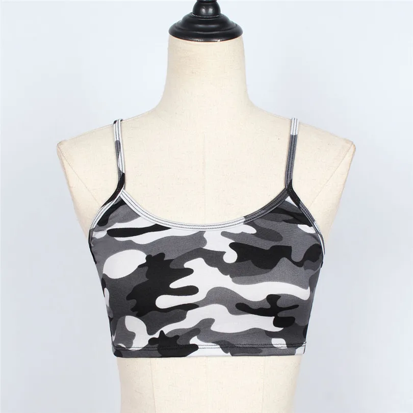   Summer Women Sexy Casual Camouflage Sleeveless Tank Top Bustier Bra Vest Crop Sport Top Blouse T Shirt New Arrival #4F01 (10)