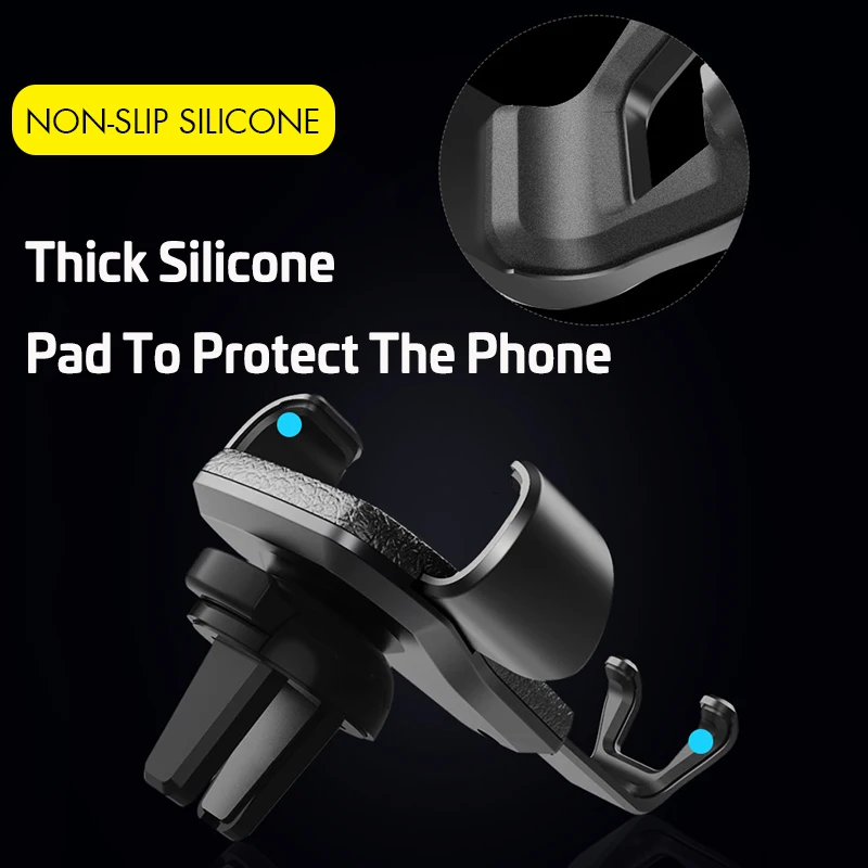 Car Phone Holder Leather Gravity For Phone in Car Air Vent Clip Mount Mobile Bracket Stand 3