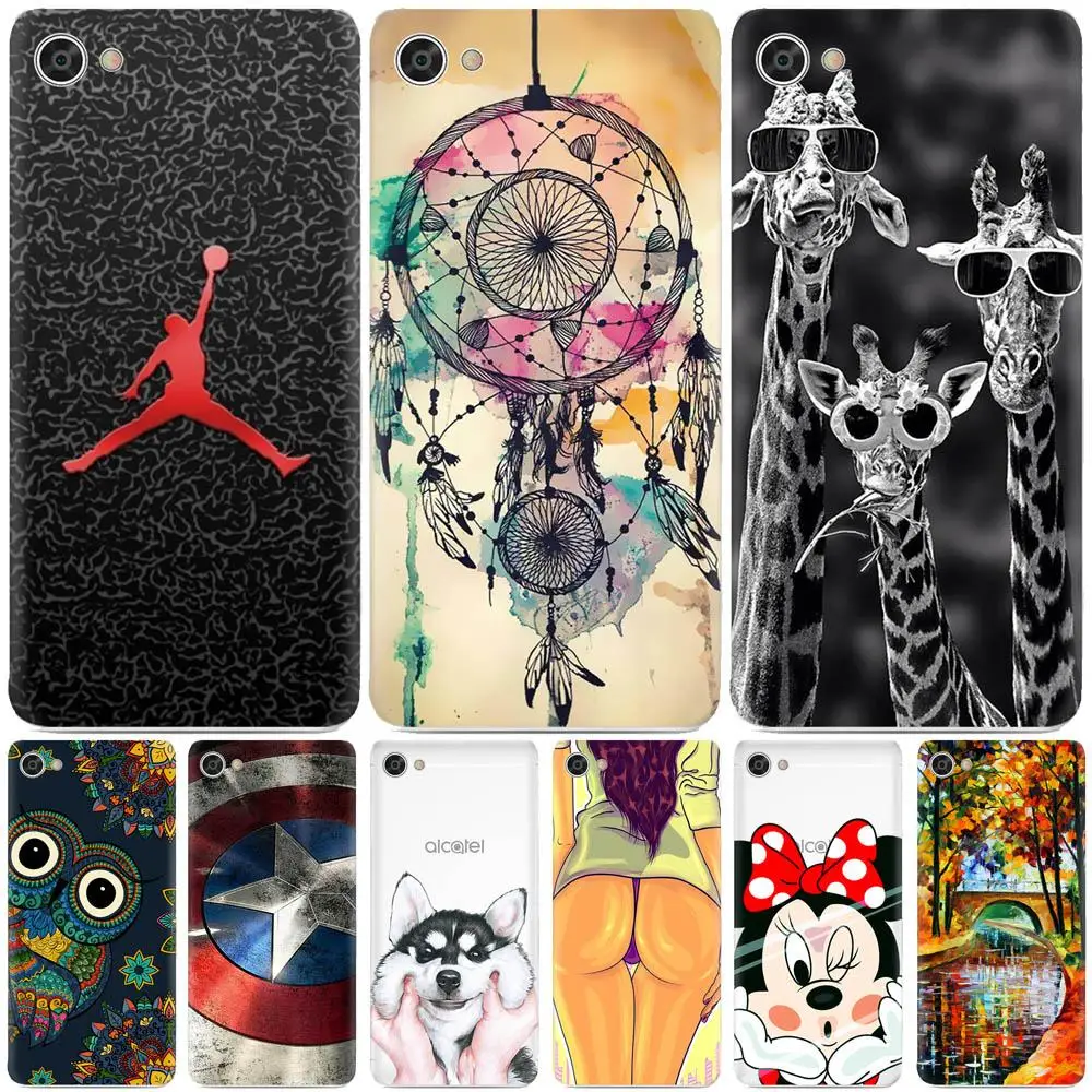 

Alcatel Pulsemix A50 case Alcatel A50 cover soft TPU painting flower animal cute Cartoon case for Alcatel A50 case 5.2" fundas