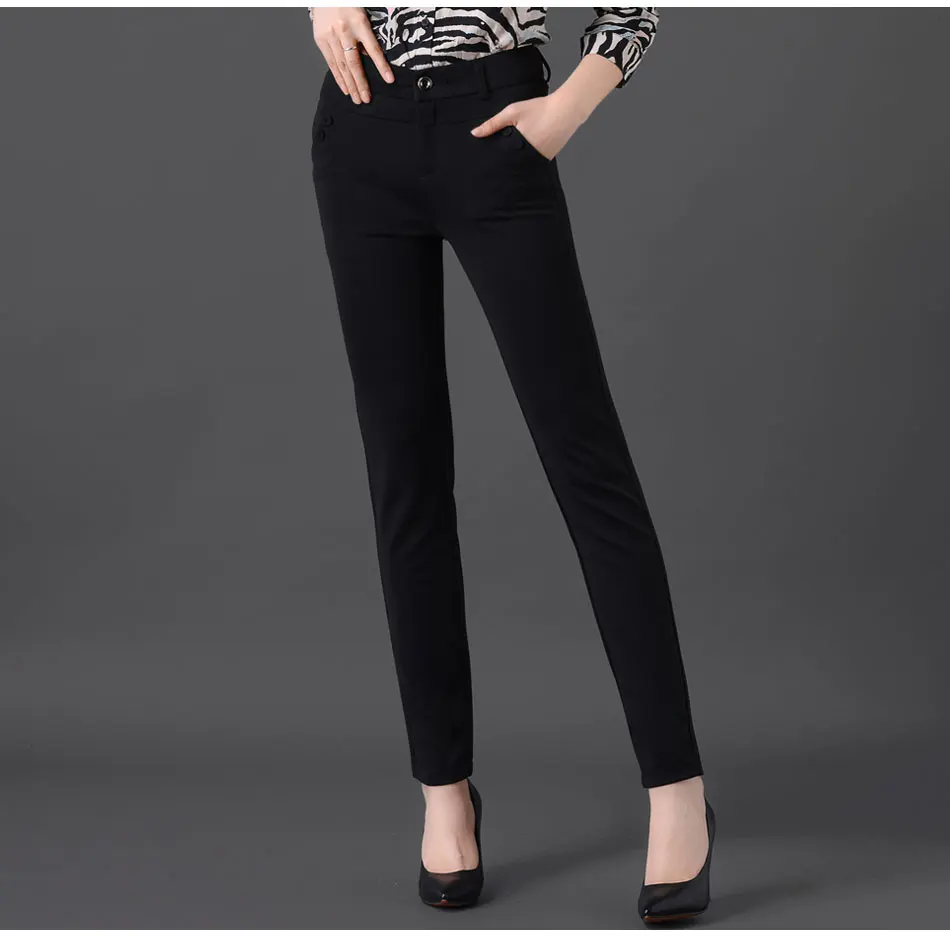 Женские брюки с высокой талией; Pantalon Mujer; Рабочая одежда; большие размеры; брюки с эластичной резинкой для офиса; длинные брюки для женщин; GAREMAY