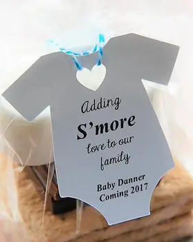 

custom Adding S'more love to our family baby shower Gift Tags welcome thank you favorsLabels baptism birthday booking Cards