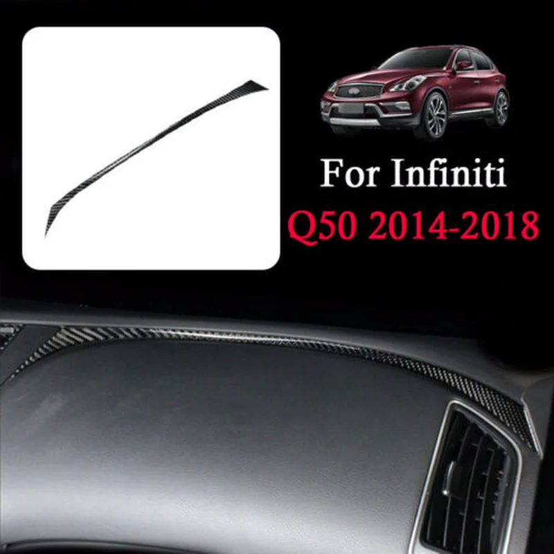 

pcmos Carbon Fiber Instrument Panel Decor Cover Trim Right Side For Infiniti Q50 2014-2015-2016-2017-2018 Interior Mouldings New