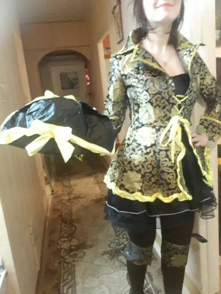 Костюм пирата, Женская пикантная юбка, вечерние костюмы на Хэллоуин, косплей, фэнтези, сценическое представление, Черное золото, с шапочкой, карнавальный наряд
