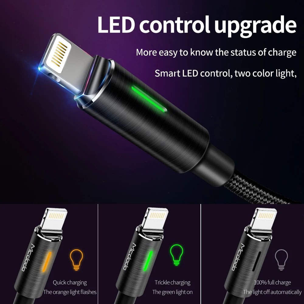 Кабель Mcdodo Lightning USB для iPhone X Xs Max 8 Plus автоматическое отключение шнур быстрой