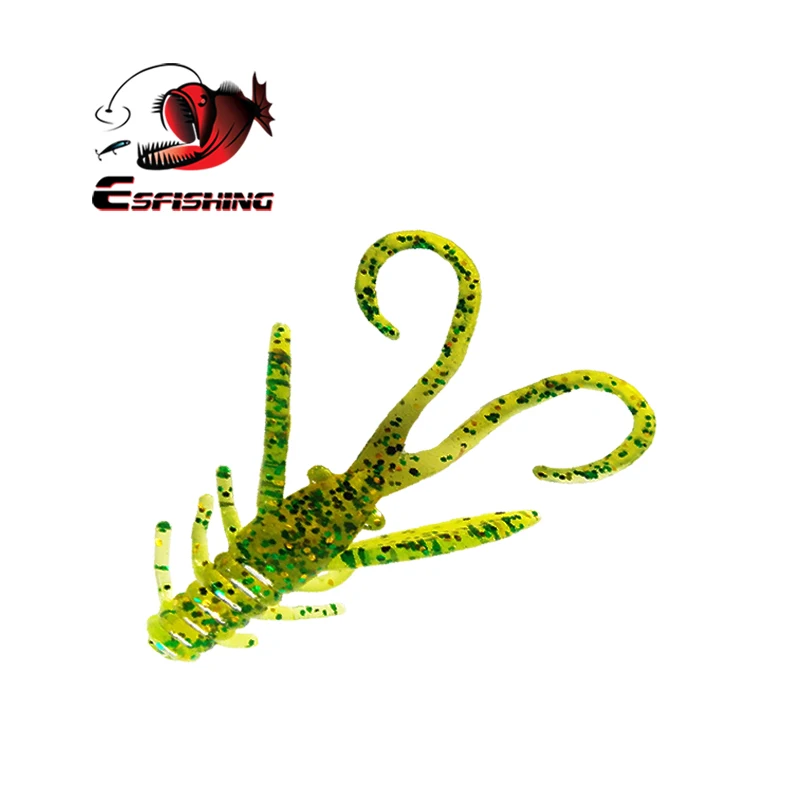 الجليد الصيد إغراء طعوم طرية 10 قطعة 4.5 سنتيمتر 0.8g Esfishing الروبيان خنزير 40 الشتاء الطعم Leurre Souple سبينر الطعم الكارب الأسماك