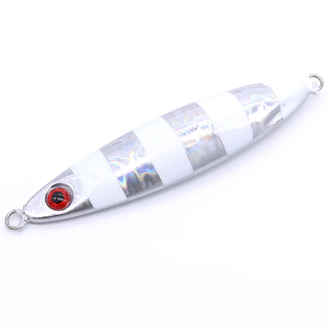 CASTFUN Slow Blatt Cast Wide Shore Jigging Lure 10g 15g 40g 60g 1pc Metal Jig Fishing Lure Casting Jig Lures Silver Glow Zebra
