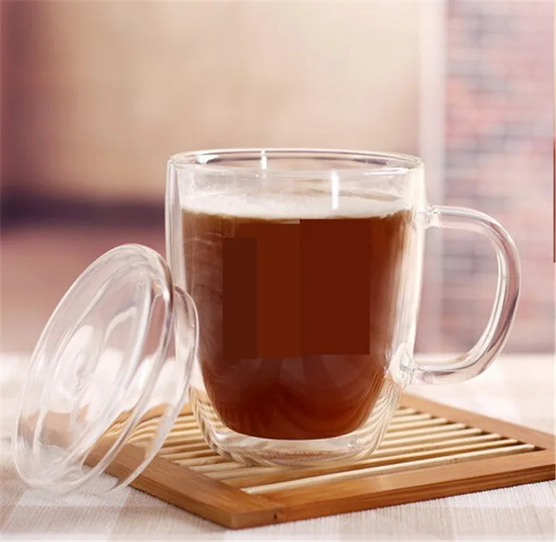 450ML Glass Double Mugs Heat resistant Clean Coffee Mug Insulation Mug