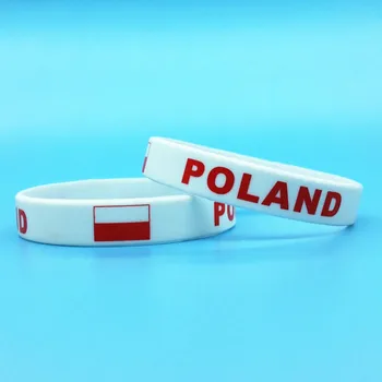 

100pcs Poland Flag Bracelet Hologram Men Silicone Wristband World Sport Wrist Strap Band Bangle Outdoor Polska Flaga Bransoletka