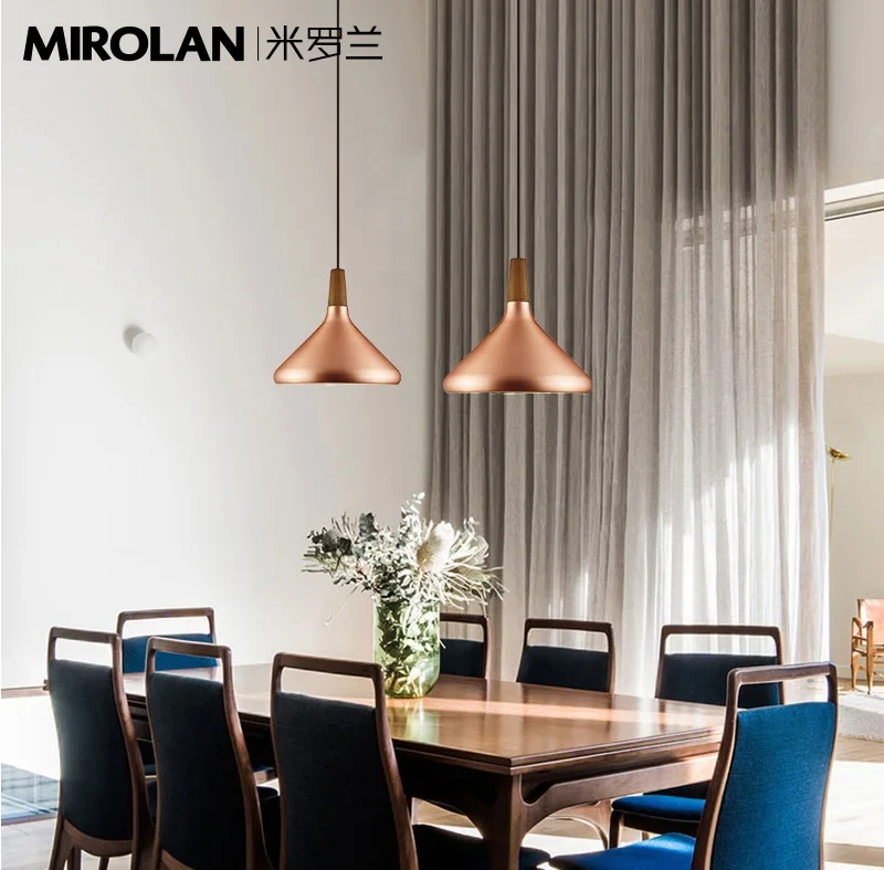 

Nordic Design Barn Light with Metal Shade and Wood Cap, 1.5m Pendant Cable