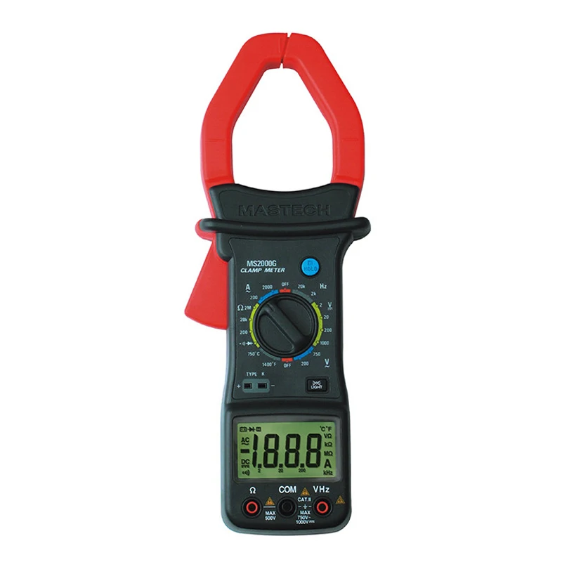 

MASTECH MS2000G 1999 count Digital Clamp Meter Current AC DC Voltage Resistance Temperature Tester