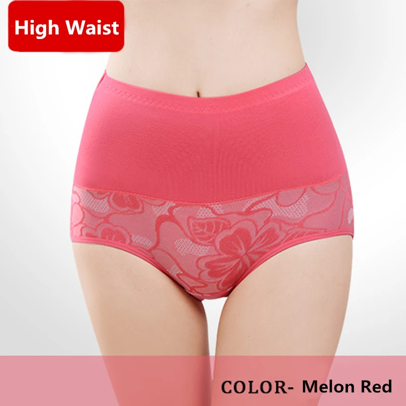 High Waist Panties Women Underwear Floral Breathable Antibacterial Briefs Woman Intimates Culotte Lingerie Women Underwear