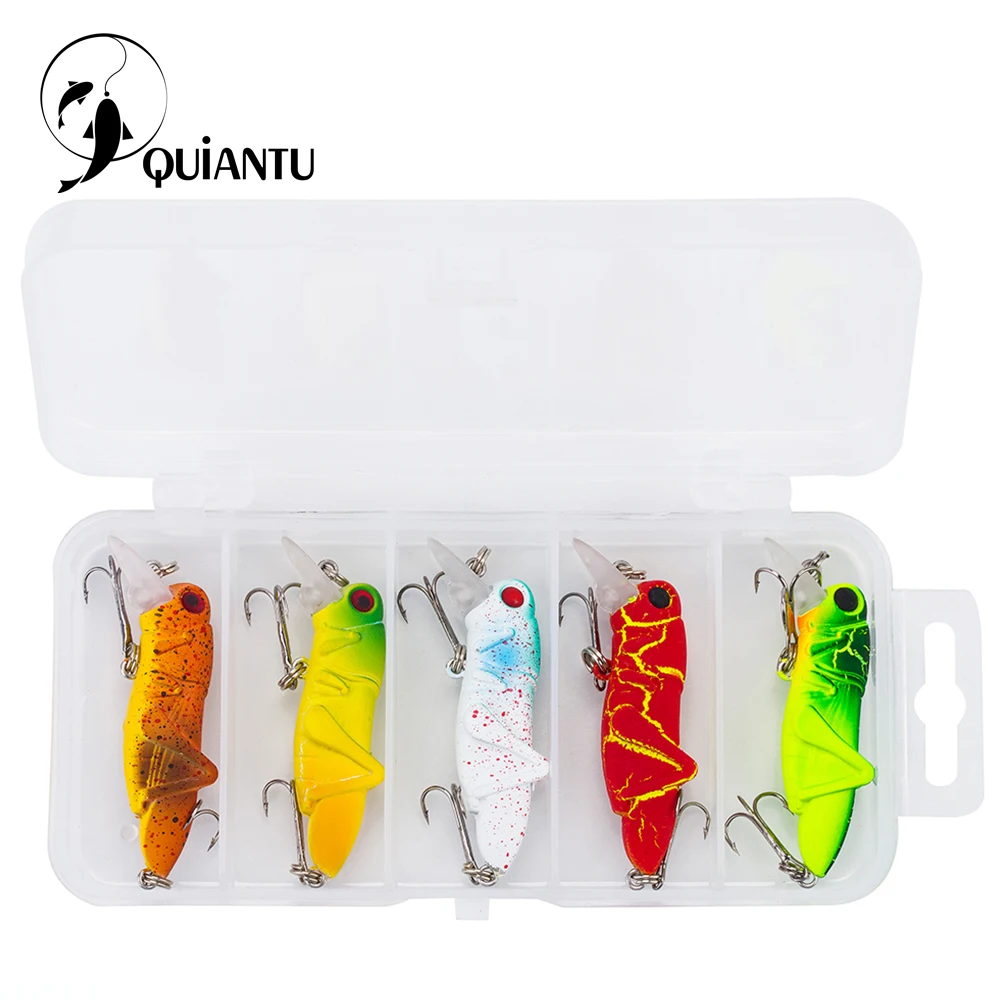 

QUIANTU 5 pcs 3.5g Fishing Lure Kit Minnow Swimming Lure Isca Crankbait Lure Pesca Jig Fishing hook Set With Fishing Tackle Box