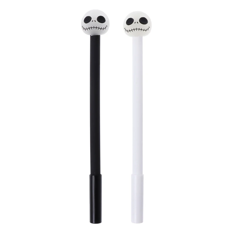 

2pcs 0.5mm Luminous Skull Gel Pens Writing Students Office School Stationery