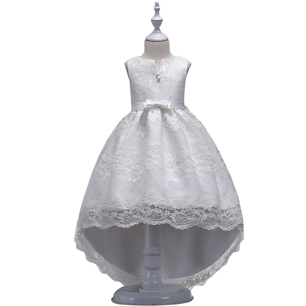 

BAOHULU Toddler Little Girl Prom Lace Dress Tutu Kids White Princess Dresses V Neck Big Bow Wedding Vestidos Birthday Clothes