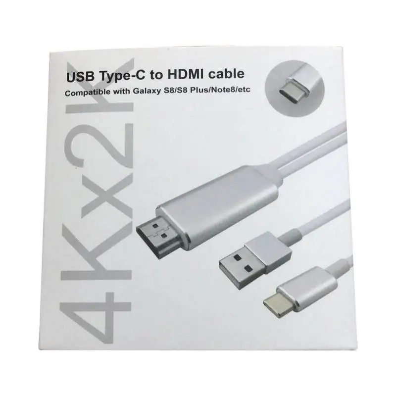 USB-C Type C to HDMI Cable with Charging Port MHL Adapter Cable Support 4K for Samsung Galaxy S8 S9 Note9 MacBook Pro /