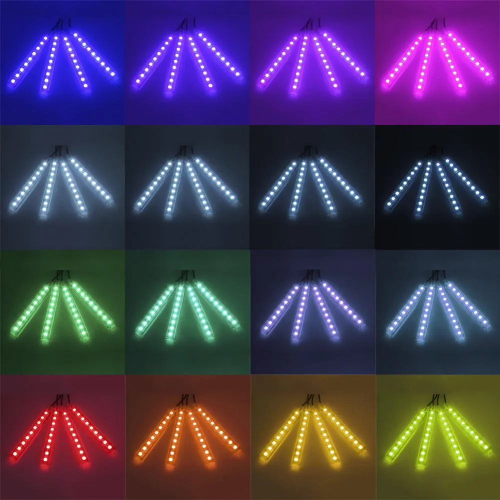 Светодиодная ленсветильник RGB для автомобиля декоративная лампа 16 цветов