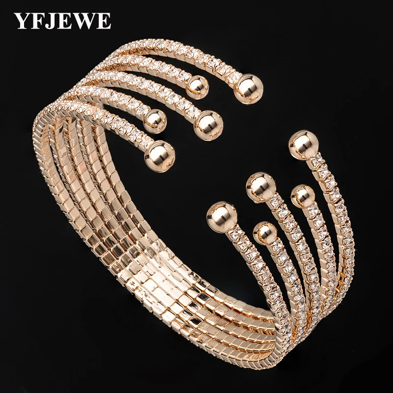 

YFJEWE Women Charm Bracelets & Bangles Christmas Jewelry Big Circel Open Bracelet Handmade for Girl Gift B247