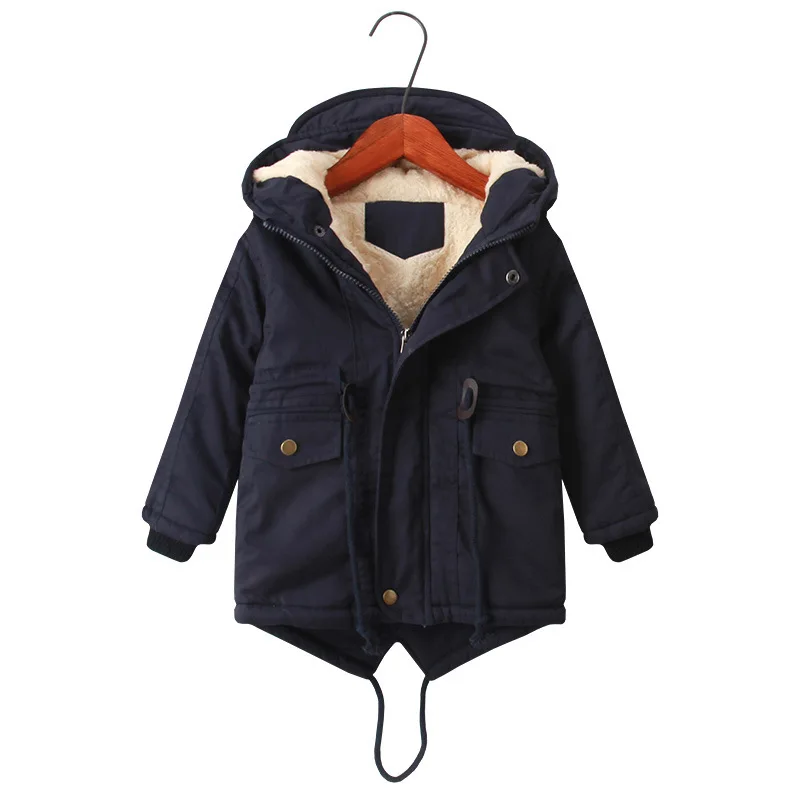 Winter Children Down Parkas Boys Winter Coats Jacket for Boys Girls Warm Outerwear Hooded Kids Zipper Coats For Girls Children - Цвет: black