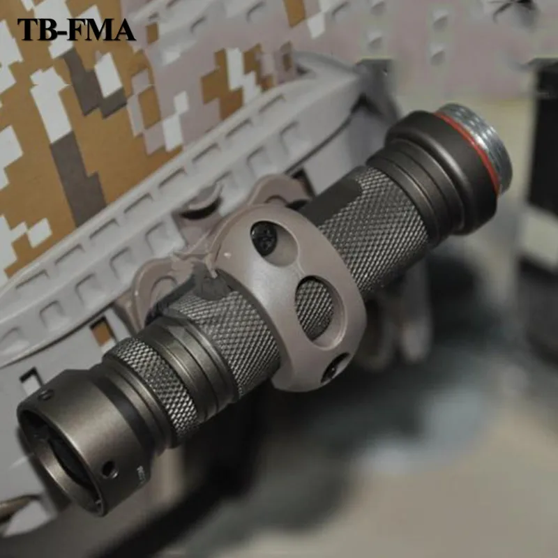 

TB-FMA Best Tactical Flashlight Mount Clip Fit FAST & MICH Helmet Rails Single Clamp for LED Flashlight Torch 21mm/25.4mm/ 30mm
