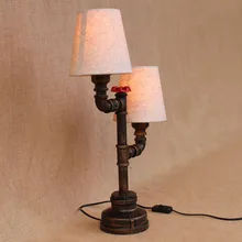 Кантри старинный прикроватный 2 огни настольные лампы e27 светодиодная лампа для спальни/кабинет/мебель для гостиной/офиса/мастерской