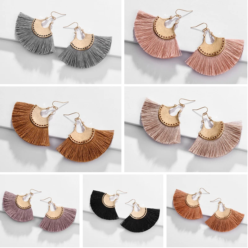 

LUNA CHIAO Fashion Jewelry 2019 Fall Winter Trendy Ethic Fringed Tassel Earring Vintage Drop Dangle Statement Earrings