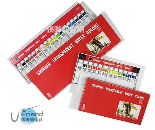 

Freeshipping SHINHAN transparent watercolor paints 12 ml 18/12 color expert watercolor pigment