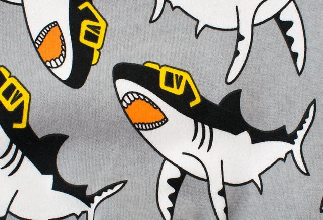 27kids 2-9Year Cartoon Shark Print Children’s Sweatshirt 6 Years Autumn Winter Warm Sweatshirt for Children sudadera boy