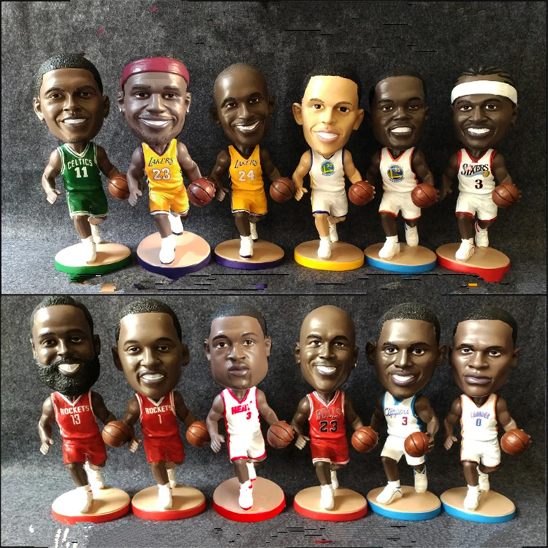 

Basketball Shaking Head Doll 22 cm Height Harden James Curry Irving Wade Figures Action Posture Office Toy