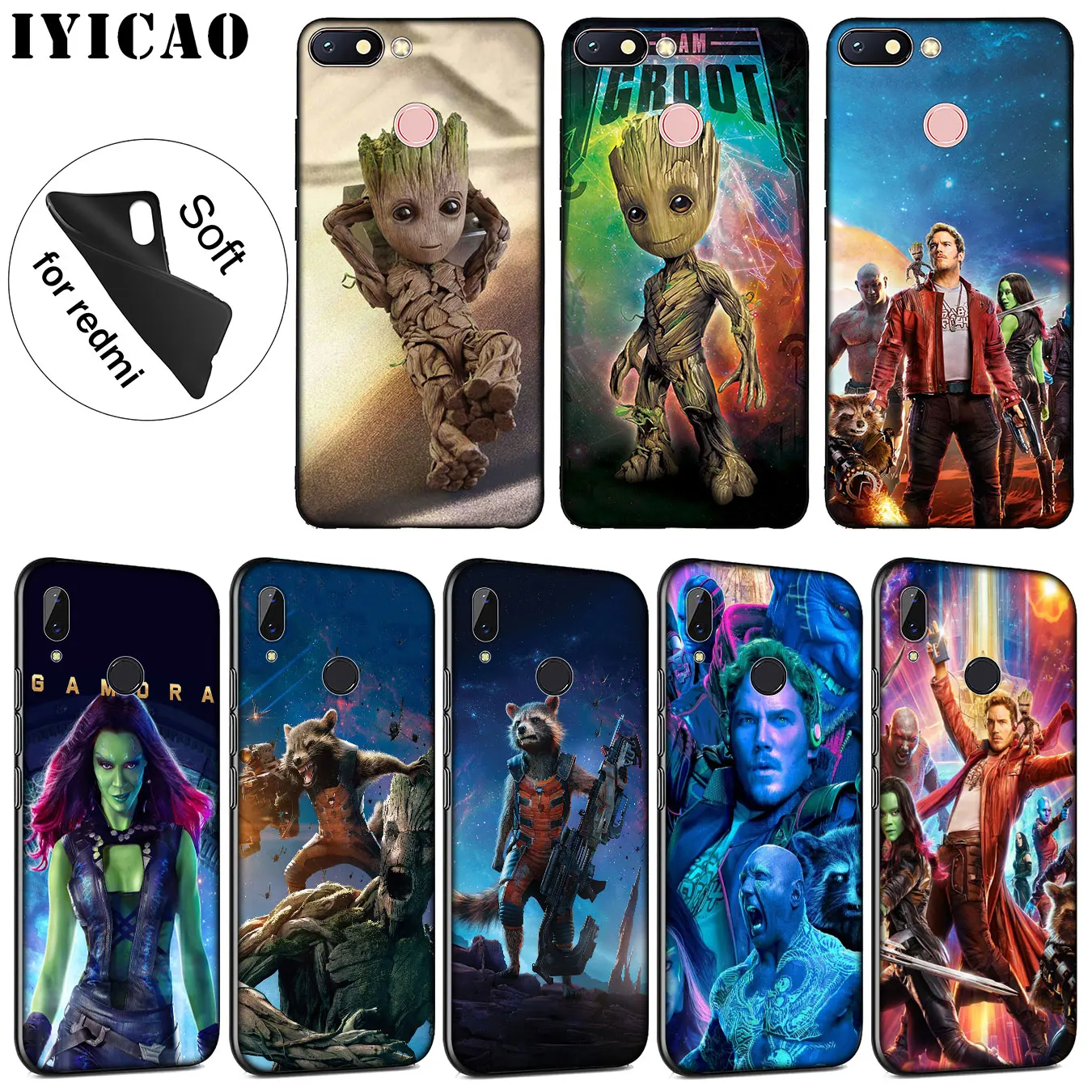 IYICAO стражи для Galaxy Дизайн Мягкий чехол высокого качества Xiaomi Redmi K20 8A 7A 6A 5A S2 4X 4A GO