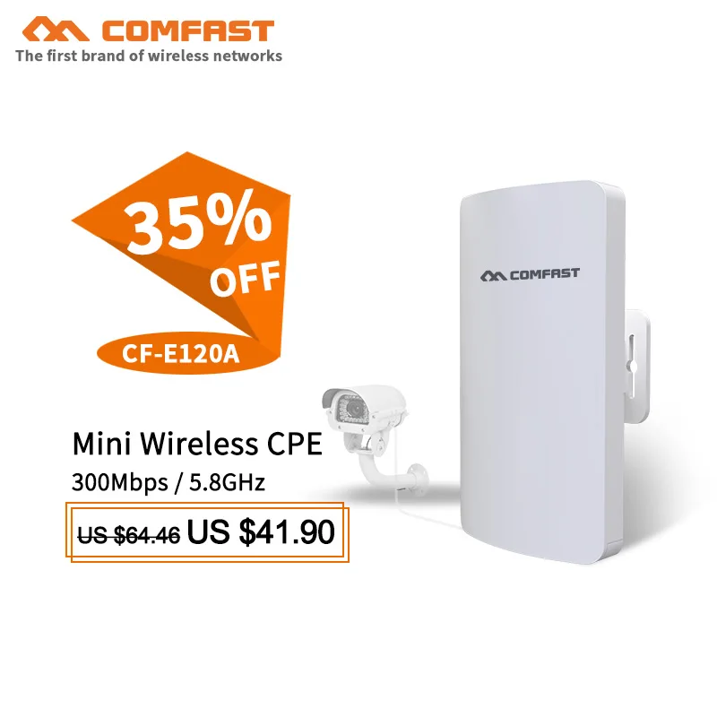 

Comfast 300Mbps 5.8G outdoor mini CPE Access Point AP repeater with 11dBi WIFI Antenna wireless bridge for IP camera Nanostation
