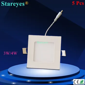 

Free shipping 5 pcs Square LED Panel Light 4W AC 85-265V 105mm 320Lm SMD 2835 droplight lamp downlight bulb led ceiling lighting
