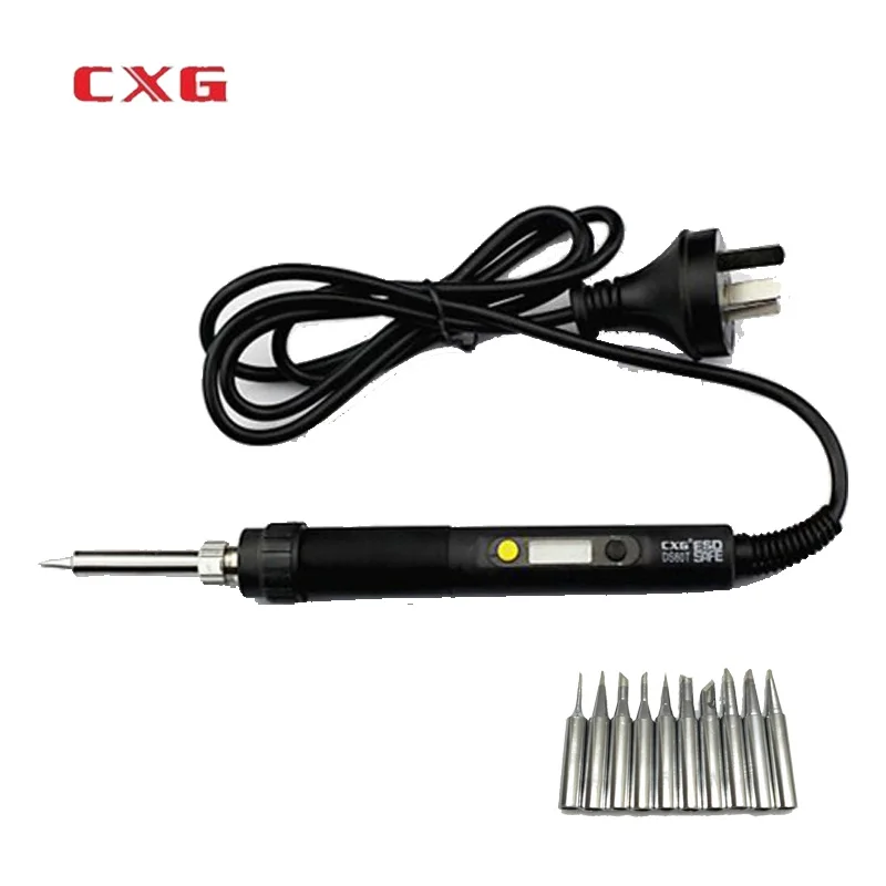 

CXGDS60T+10PCS IRON TIPS 60W/220V Highend Digital Nc Thermostatic Soldering lron Electronic welding tool Electric Soldering WITH