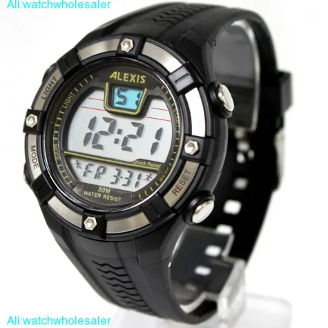DW381B Date Alarm BackLight PNP Matt Silver Bezel Water Resist Men Digital Watch