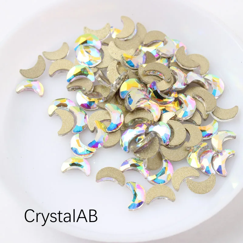Горячая Распродажа Луна 4x6 мм дизайн ногтей Стразы 11 цветов красивые стразы crystal Stone 30/100 шт для 3D украшение для ногтей - Цвет: CrystalAB