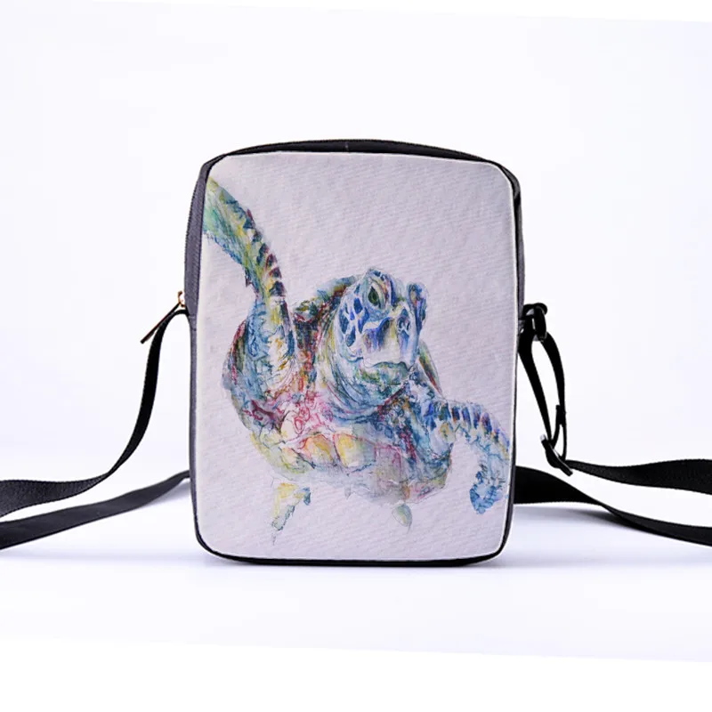 Crowsdale, женские сумки-мессенджеры, 23x17x5 см, 3d-деним, животные, сумка на плечо, сумки, морские черепахи, сумка-мессенджер, Детская сумка через плечо - Цвет: 27669