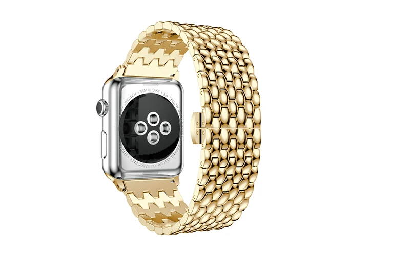 Luxuty Metal Watch band for apple smart watch strap Stainless Steel design Men's watch strap bracelet (10)