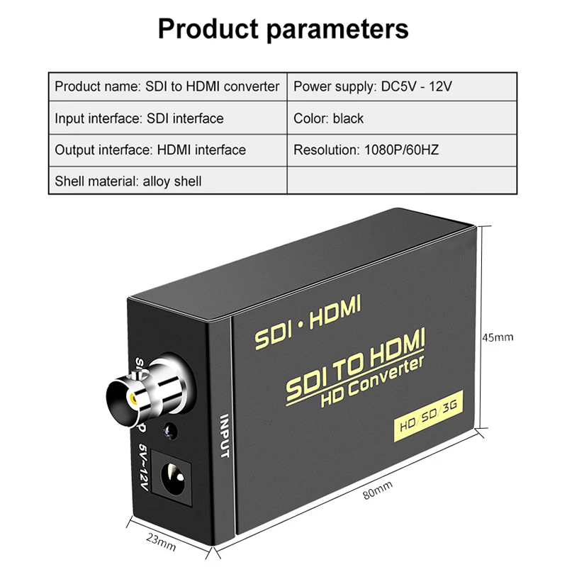  Nuovo Arrivo SDI a HDMI Audio Video Converter BNC all'adattatore di HDMI HD 3G SDI a HDMI per il Mo