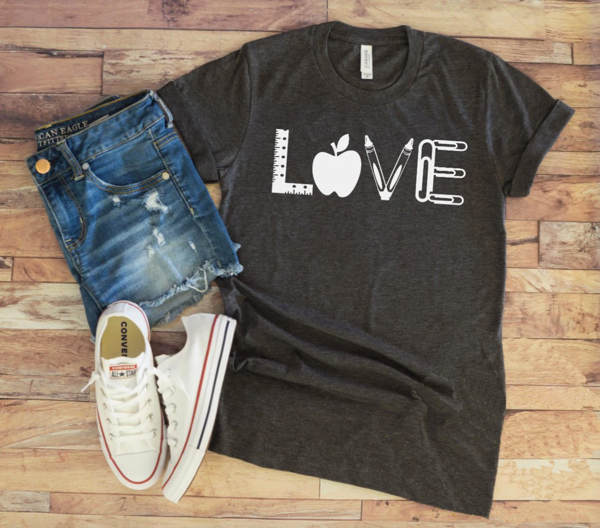 

Love Teacher tShirt Teacher Tees Unisex or Women's Cute tShirts Teacher Appreciation Gift