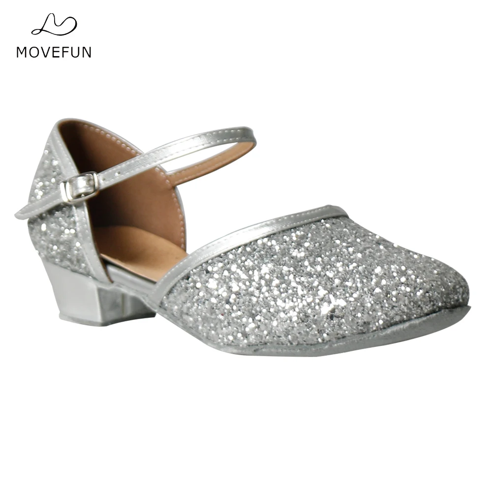 MoveFun/Танцевальная обувь из коровьей кожи для женщин цвет золотой красный